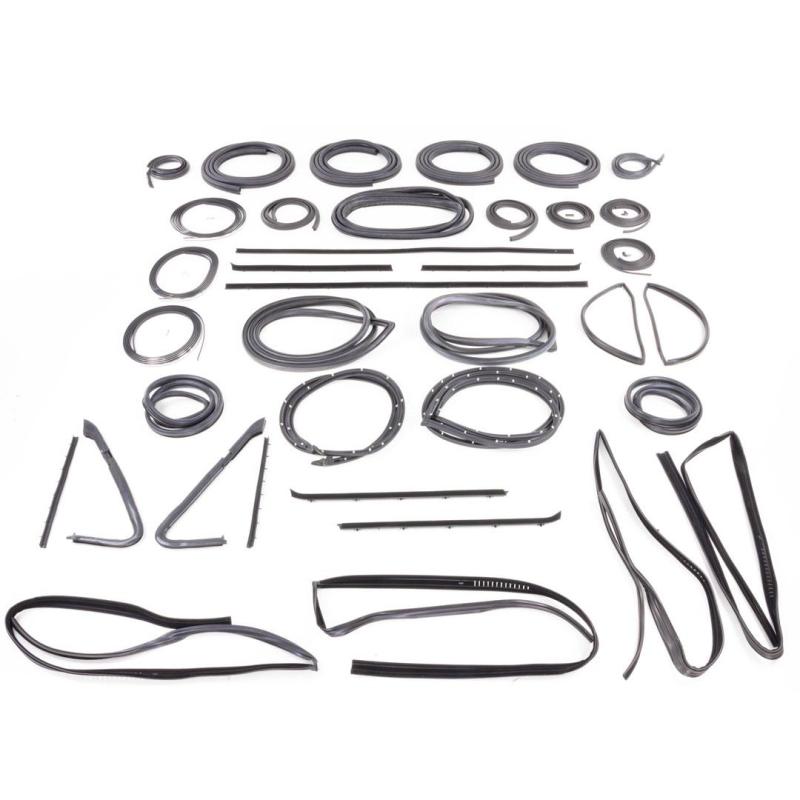 Weatherstrip Kit - Chrome Lock Strip - 36pcs - 81-85 Chevy GMC CK Suburban with Barn Doors