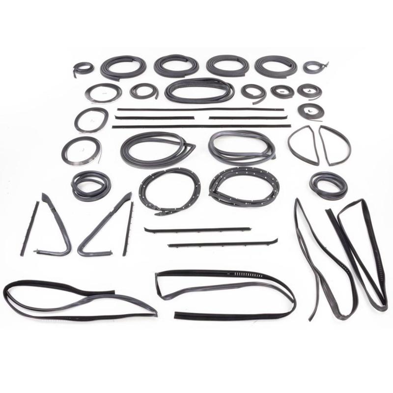 Weatherstrip Kit - Chrome Lock Strip - 37pcs - 85-91 Chevy GMC CK Suburban with Barn Doors