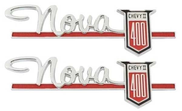 Quarter Panel Emblems - Nova Chevy II 400 - Pair - 62 Chevy II Nova