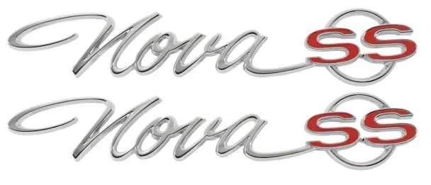 Quarter Panel Emblems - Nova SS - Pair - 65 Chevy II Nova