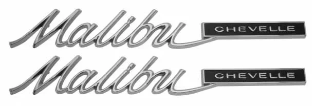 Quarter Panel Emblems - "Malibu CHEVELLE" - LH/RH Pair - 65 Chevelle