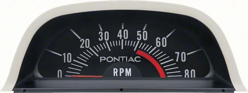 Hood Tachometer - 5200 Redline (V8 Point Ignition) - 69 Firebird