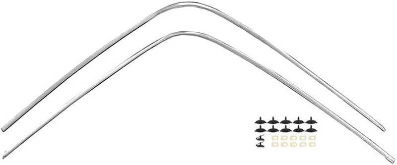Vinyl Top Moldings Set - LH/RH Pair with Hardware - 67-68 Camaro Firebird