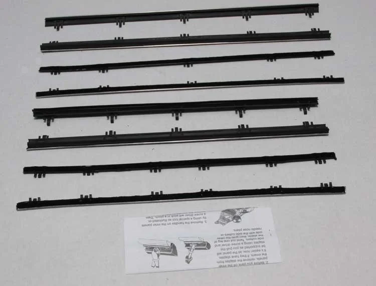 Front and Rear Door Beltline Window Felts - Inner & Outer - 66-67 Chevy II Nova 4DR Sedan