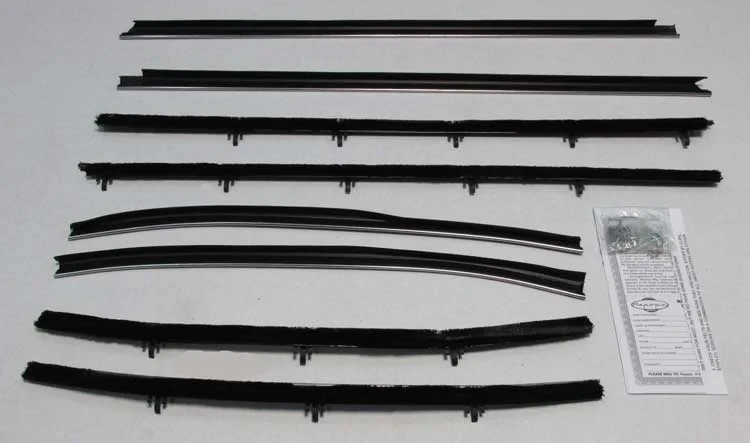 Front and Rear Door Beltline Window Felts - Inner & Outer - 69 Chevelle 2DR Sedan Post