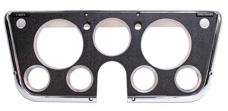 Dash Bezel w/ Gauges - Black / Chrome - 69-72 Chevy GMC C/K Truck