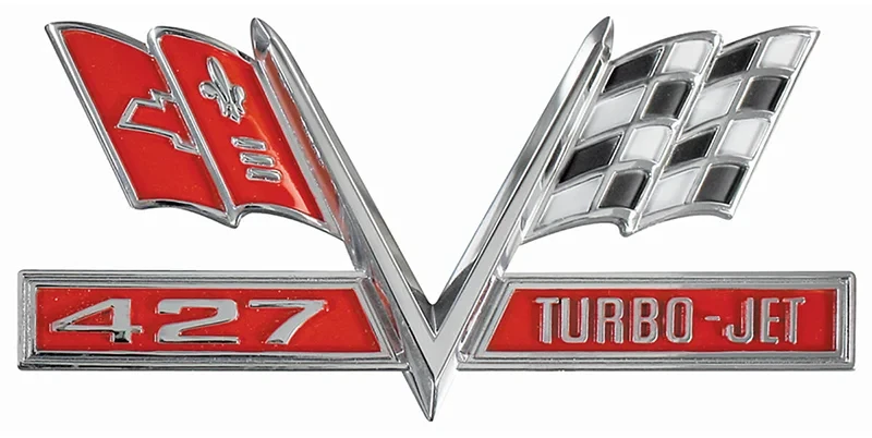 Fender Emblem - 427 Turbo-Jet - LH or RH - 66-67 Chevelle  El Camino