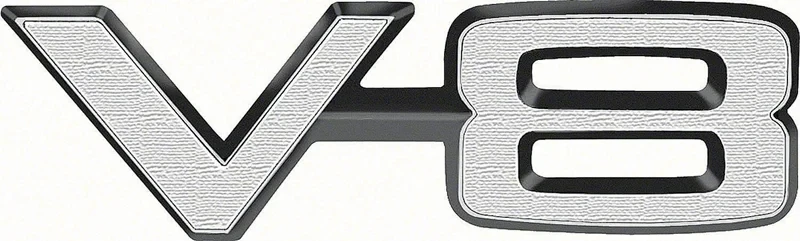 Fender Emblem - V8 - LH or RH - 66-70 Mopar