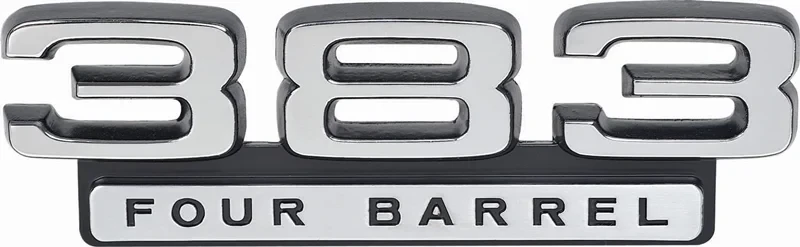 Fender Emblem - 383 - LH or RH - 66-70 Dodge Plymouth