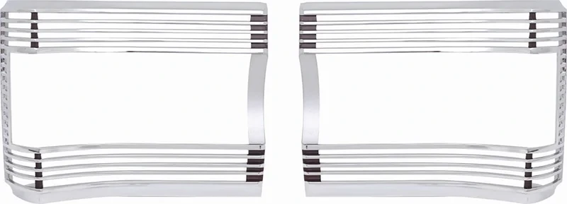 Tail Lamp Bezels with Silver Inners - LH/RH Pair - 67 GTX Satellite
