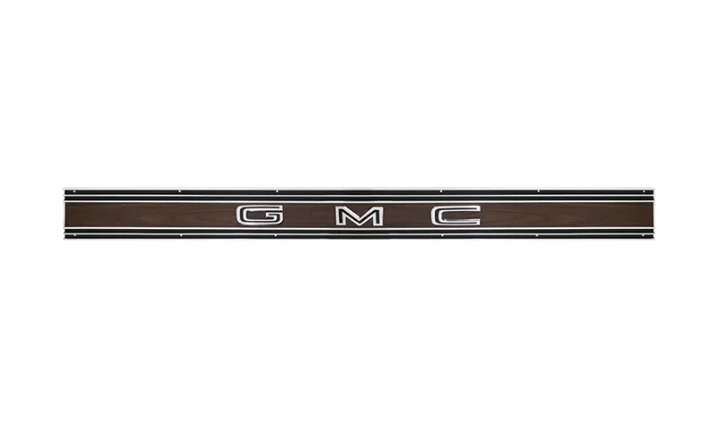 Tailgate Molding - Black with "Woodgrain" Letters - 69-72 GMC Truck; 70-72 Jimmy