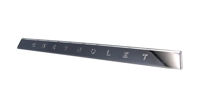 Glove Box Door Emblem - Chrome - "Chevrolet" - 64-66 Chevy Truck
