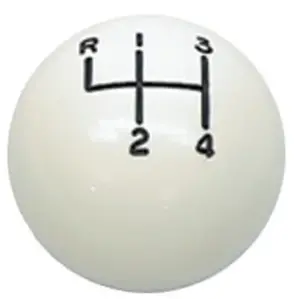 1964 Chevy Impala Floor Shifter Ball - White - Muncie 4 speed - 5/16 thread