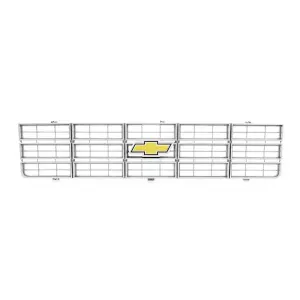 Premium Grille - OE Style with Foil Bowtie Emblem - Argent Gray - 77-79 Chevy CK Pickup Blazer Suburban - Image 1 of 4