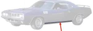 Rocker Panel Moldings - 71-72 Plymouth Barracuda - Image 2 of 2