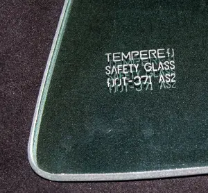 Door Glass - Green Tint - RH - 66-67 Fairlane Fastback - Image 2 of 2