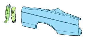 Door Jamb Lock Pillar w/ Reinforcement - LH - 66-67 Fairlane Comet Cyclone Fastback & Convertible - Image 3 of 3