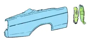 Door Jamb Lock Pillar w/ Reinforcement - RH - 66-67 Fairlane Comet Cyclone Fastback & Convertible - Image 2 of 3