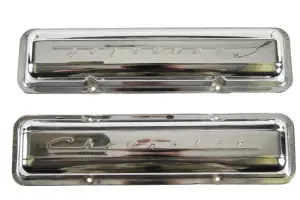 1964 Chevy Corvette Valve Covers - Chrome - Pair - 67 Camaro Chevelle Chevy II Chevy Truck
