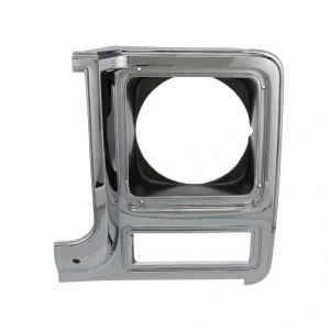 Headlamp Bezel - Round Headlamp - Chrome - Dark Gray Plastic - LH - 79-80 Chevy GMC Truck Blazer Jimmy Suburban - Image 1 of 6