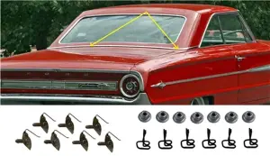 Back Belt Molding Set w/ Hardware - 64 Galaxie Fastback - Image 5 of 5