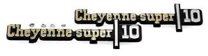 Front Fender Emblems - "Cheyenne Super 10" - LH/RH Pair - 73-76 Chevy C/K Pickup - Image 1 of 3