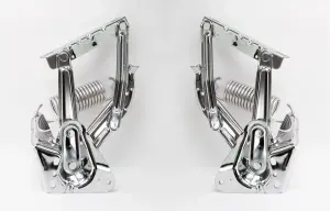 Chrome Hood Hinges w/ Stainless Springs - LH/RH Pair - 67-72 Chevy GMC Truck Suburban; 69-72 Blazer; 70-72 Jimmy - Image 2 of 2