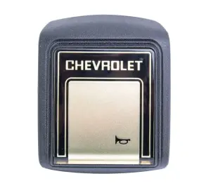 1990 Chevy K20 Pickup Horn Button - Black-Champagne For Deluxe Steering Wheel - 78-91 Chevy C/K Pickup Blazer Suburban