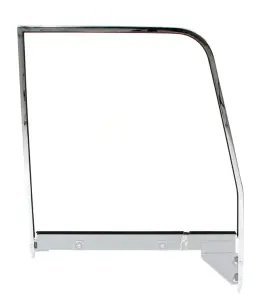 Door Glass Assembly w Chrome Trim - Clear - LH - 55-59 Chevy GMC Truck - Image 2 of 2