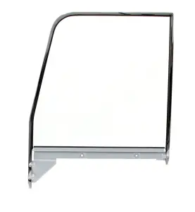 Door Glass Assembly w Chrome Trim - Clear - LH - 55-59 Chevy GMC Truck - Image 1 of 2