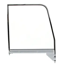 Door Glass Assembly w Chrome Trim - Clear - RH - 55-59 Chevy GMC Truck - Image 1 of 2