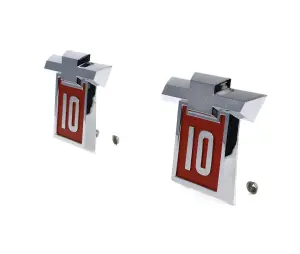 Front Fender Emblems - &quot10" w/ Hardware - Pair - 1964 Chevy C/K Pickup Truck Suburban - Image 2 of 3