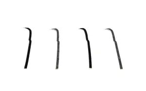 1964 Ford F350 Front Door Beltline Window Felts - Inner & Outer - Chrome - 61-66 Ford F-Series Truck