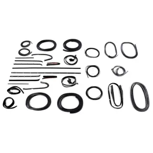 Weatherstrip Kit Full - w Chrome Reveal Lock Strip - 30 pcs - 76-77 Chevy GMC CK Blazer  Jimmy (30 pcs) - Image 2 of 3
