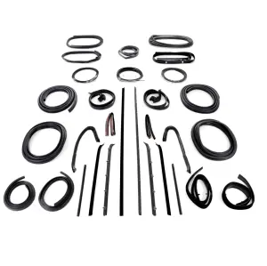Weatherstrip Kit Full - w Chrome Reveal Lock Strip - 30 pcs - 76-77 Chevy GMC CK Blazer  Jimmy (30 pcs) - Image 1 of 3