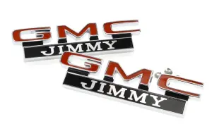 Front Fender Emblems - "GMC Jimmy" - LH/RH Pair - 71-72 GMC C/K Jimmy - Image 1 of 2