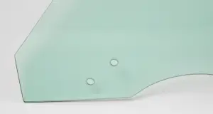 Door Glass with 8 Holes - Green Tint - LH - 70-72 GM A-Body Coupe and Convertible 70-72 Grand Prix - Image 2 of 4