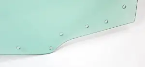Door Glass with 8 Holes - Green Tint - RH - 70-72 GM A-Body Coupe and Convertible 70-72 Grand Prix - Image 3 of 4