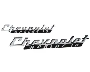 Front Fender Emblems - &quotChevrolet Apache 10" - Pair - 1960 Chevy C/K Pickup Truck Suburban - Image 1 of 3