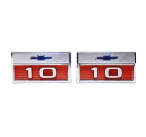 Front Fender Emblems - &quot10" - Pair - 1966 Chevy C/K Pickup Truck Suburban - Image 1 of 3