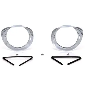 Headlamp Bezels with Seals - Pair - 55-57 Chevy GMC Pickup Truck Suburban - Image 1 of 4