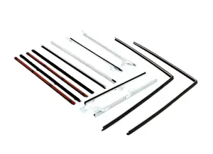 Front Door Window Channel Kit w/ Brackets - 12pcs - 66-77 Bronco - Image 2 of 3