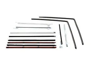 Front Door Window Channel Kit w/ Brackets - 12pcs - 66-77 Bronco - Image 1 of 3