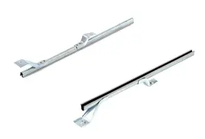 1966 Ford Bronco Door Glass Lower Rear Channels w/ Brackets - Pair - 66-77 Bronco