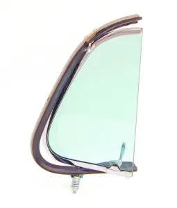 Vent Window Assembly - LH - Green Tint Glass - Chrome Frame - 51-52 F1 F2 Ford Pickup Truck - Image 1 of 3