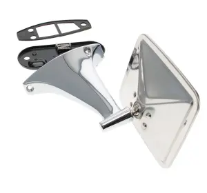 Outside Rear View Mirror Kit - Stainless - LH - 70-72 Chevy GMC C/K Pickup Truck Blazer Jimmy Suburban - Image 2 of 3