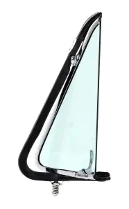 Vent Window Assembly - LH - Green Tint - Chrome Frame - 53-55 Ford F100 F250 F350 Pickup Truck - Image 1 of 3