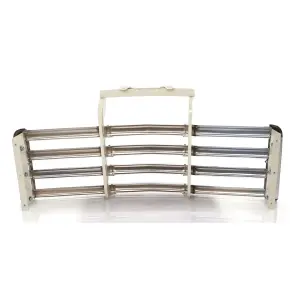 Grille Assembly - Chrome with Ivory Painted Back Bars - 49-55 GMC Pickup Truck Suburban - Image 3 of 4