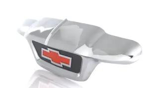 Hood Front Emblem - Red Bowtie - 55 Chevy Pickup Truck Suburban - Image 2 of 3
