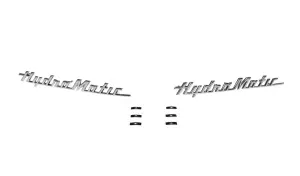 1957 Chevy Suburban Door Emblems - HydraMatic - Pair - 57 Chevy Pickup Truck Suburban